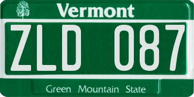 VT license plate ZLD087