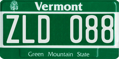 VT license plate ZLD088