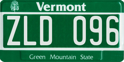 VT license plate ZLD096