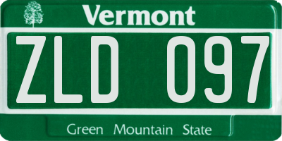 VT license plate ZLD097