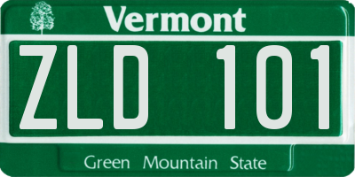 VT license plate ZLD101
