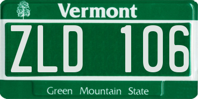 VT license plate ZLD106