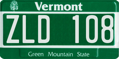 VT license plate ZLD108
