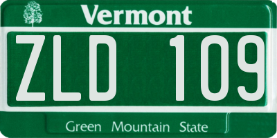 VT license plate ZLD109