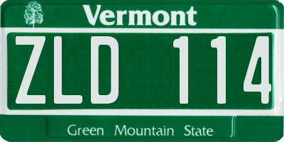 VT license plate ZLD114