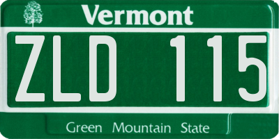 VT license plate ZLD115