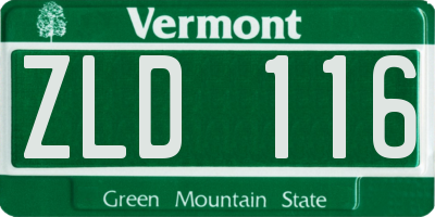 VT license plate ZLD116