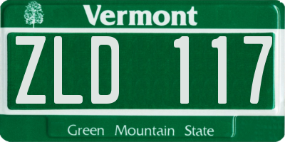 VT license plate ZLD117