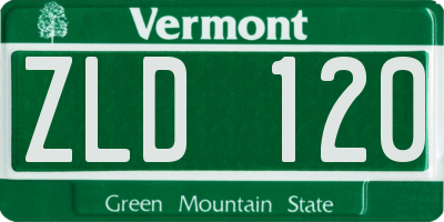 VT license plate ZLD120