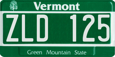 VT license plate ZLD125