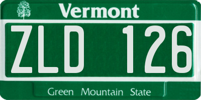 VT license plate ZLD126