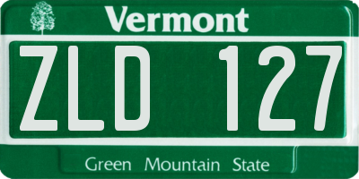 VT license plate ZLD127
