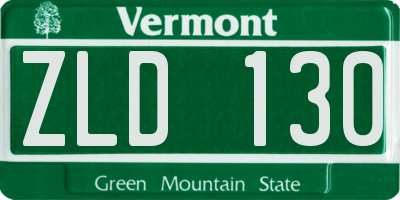 VT license plate ZLD130