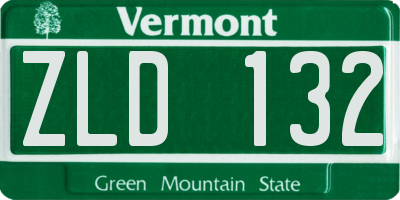 VT license plate ZLD132