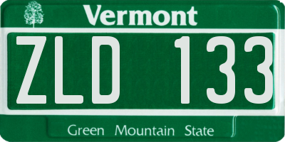 VT license plate ZLD133