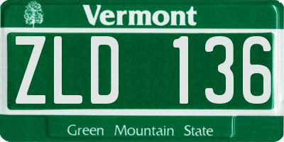 VT license plate ZLD136