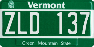 VT license plate ZLD137
