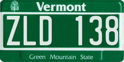 VT license plate ZLD138