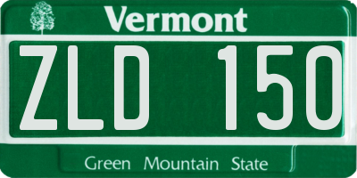 VT license plate ZLD150