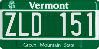 VT license plate ZLD151