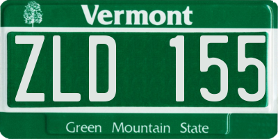 VT license plate ZLD155