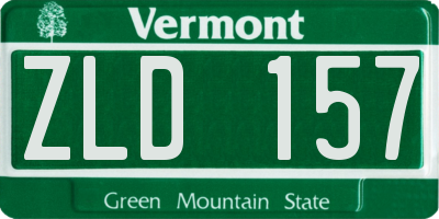 VT license plate ZLD157