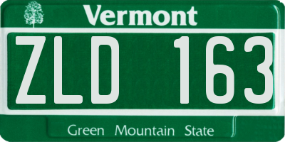 VT license plate ZLD163