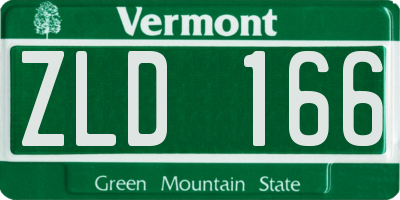 VT license plate ZLD166