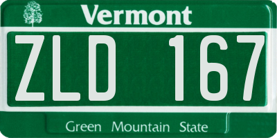 VT license plate ZLD167