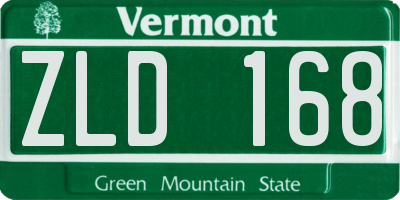 VT license plate ZLD168