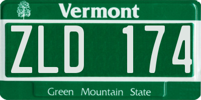 VT license plate ZLD174