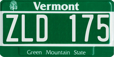 VT license plate ZLD175