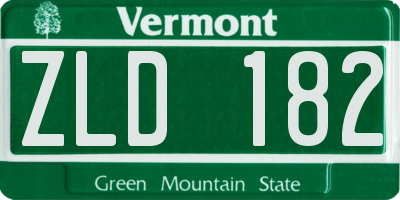 VT license plate ZLD182