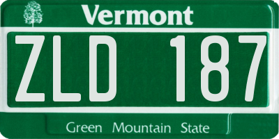 VT license plate ZLD187