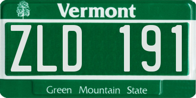 VT license plate ZLD191