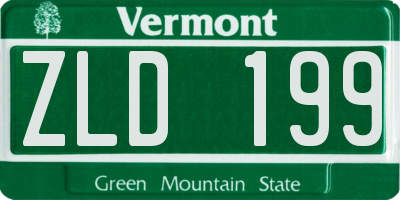 VT license plate ZLD199