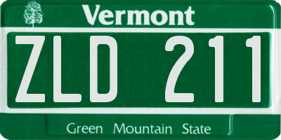 VT license plate ZLD211