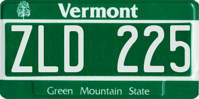 VT license plate ZLD225