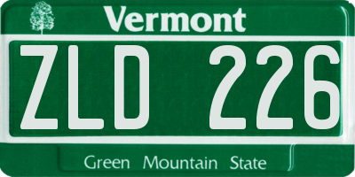 VT license plate ZLD226