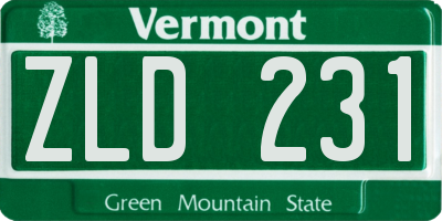 VT license plate ZLD231