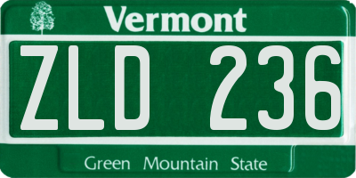 VT license plate ZLD236