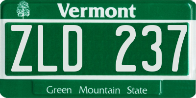 VT license plate ZLD237