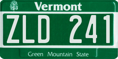 VT license plate ZLD241
