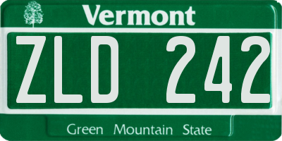 VT license plate ZLD242