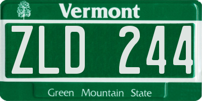 VT license plate ZLD244