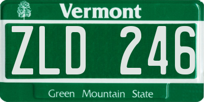 VT license plate ZLD246