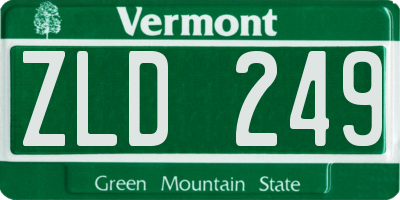 VT license plate ZLD249