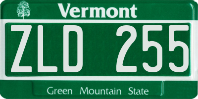VT license plate ZLD255