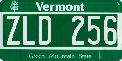 VT license plate ZLD256