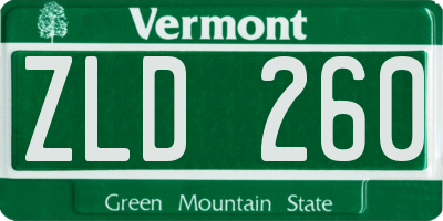 VT license plate ZLD260